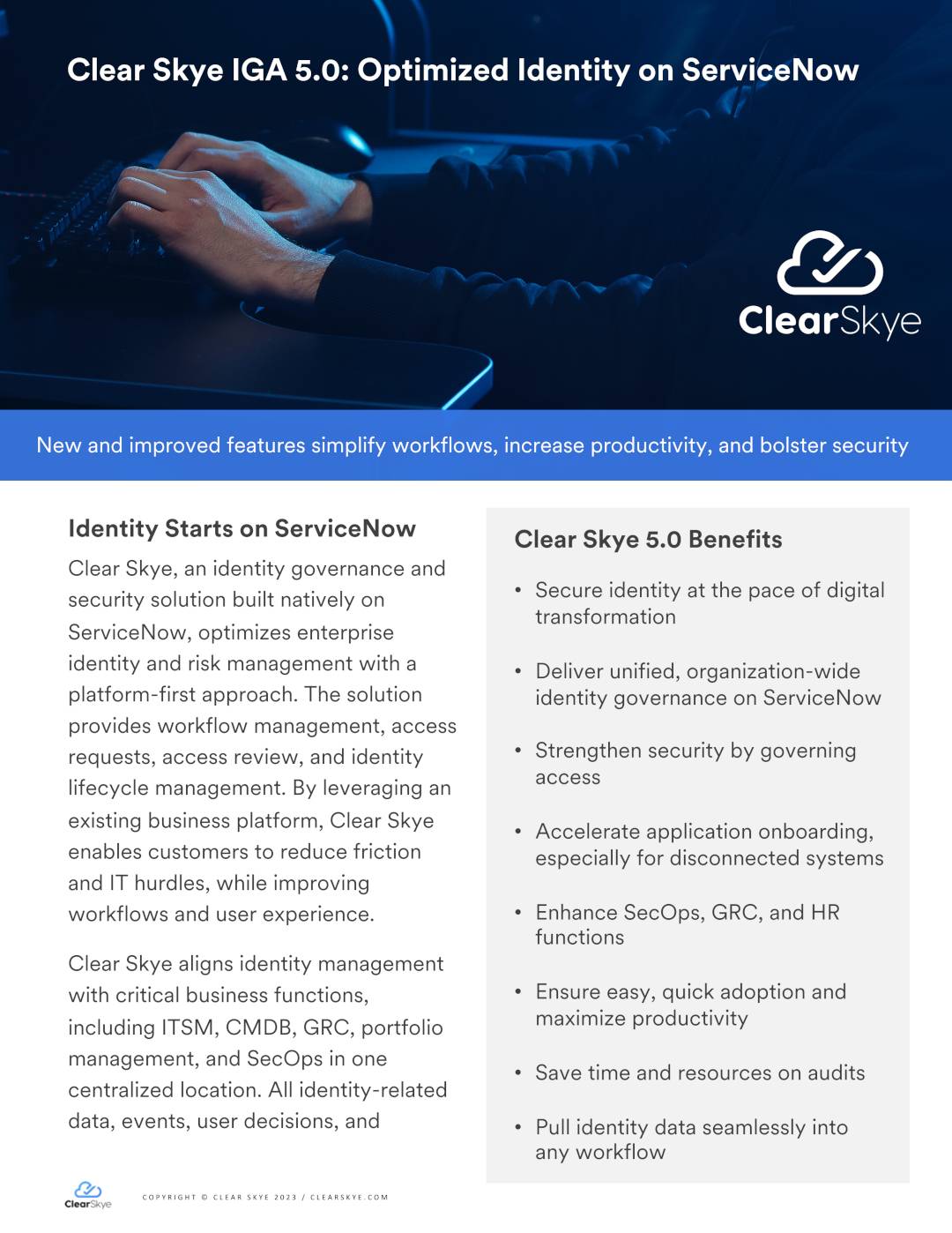 Clear Skye IGA 5.0 Release Datasheet