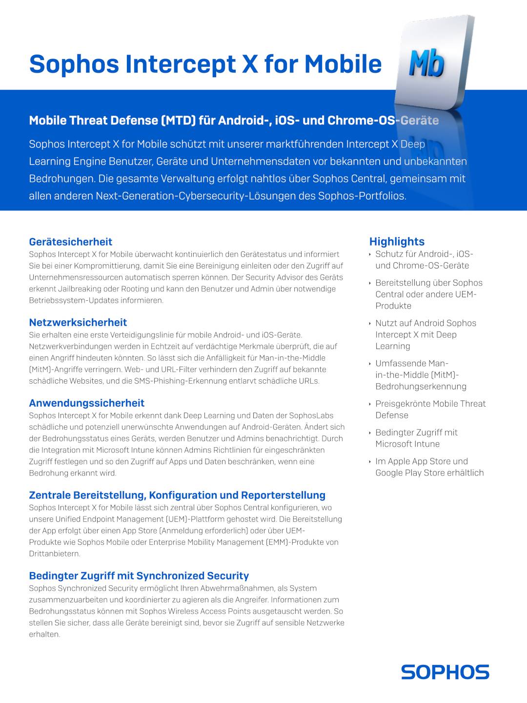 Sophos Intercept X for Mobile Datenblatt