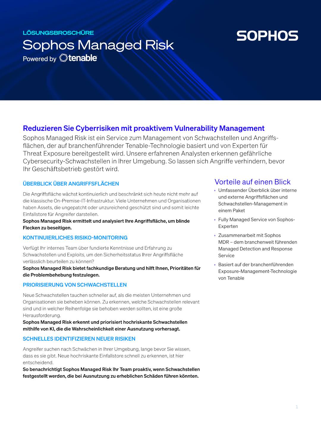 Sophos Managed Risk Broschüre