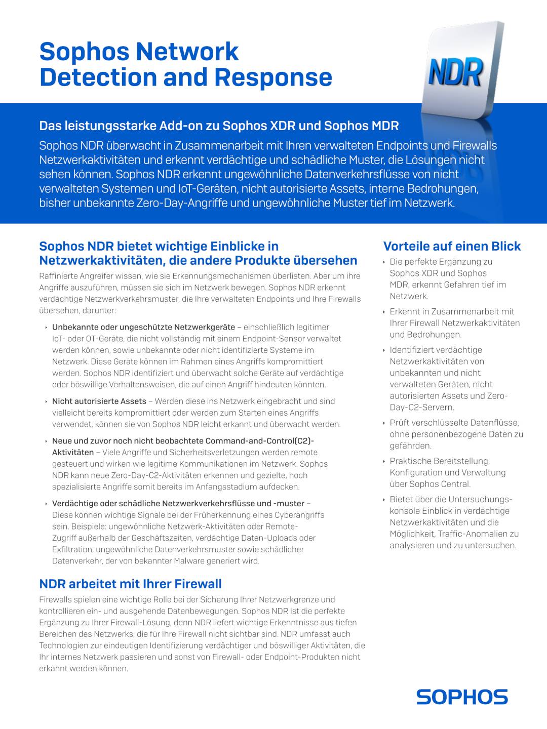 Sophos Network Detection and Response Datenblatt