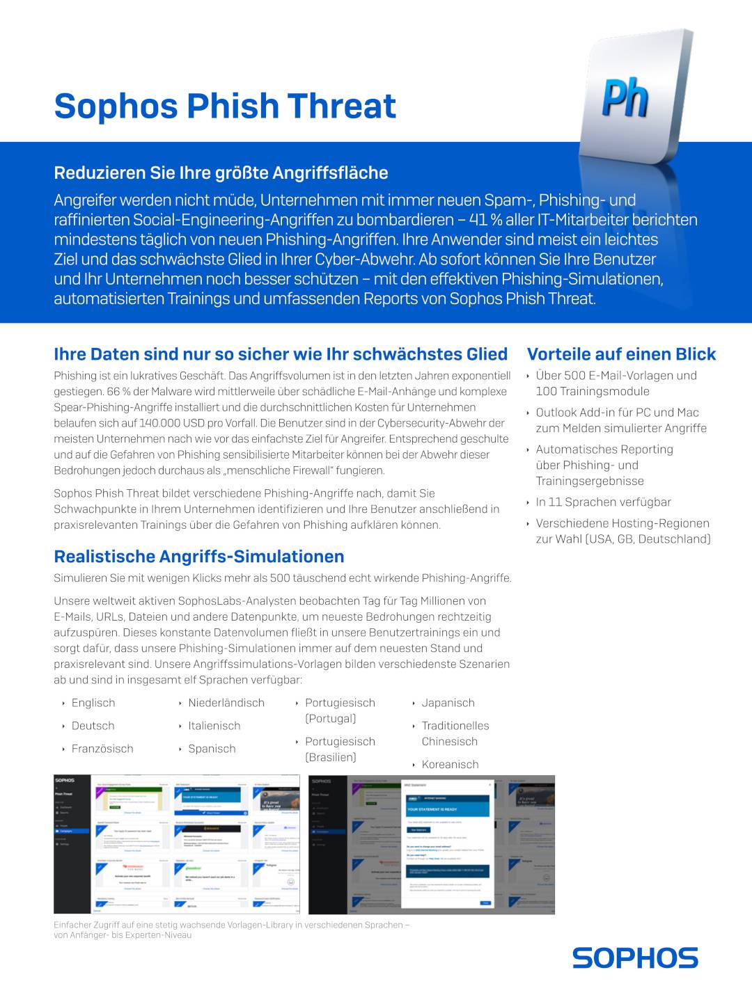 Sophos Phish Threat Datenblatt